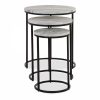 Madison Set of 3 Nesting Side Tables, Grey Marble & Black