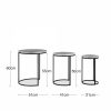 Madison Set of 3 Nesting Side Tables, Grey Marble & Black