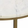 Madison Set of 3 Nesting Side Tables, White Marble & Brass