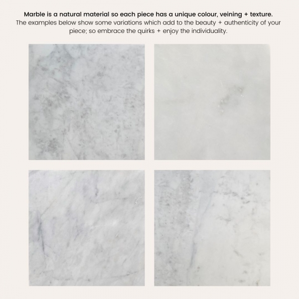 Madison Set of 3 Nesting Side Tables, White Marble & Brass