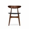 Malmros Wooden Dining Chair, Noir Black & Walnut