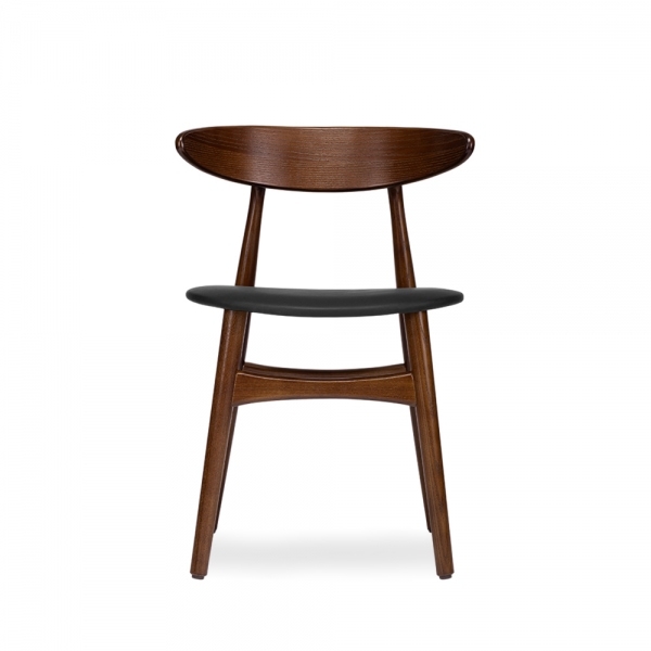 Malmros Wooden Dining Chair, Noir Black & Walnut