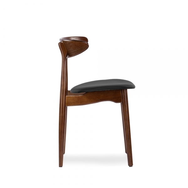 Malmros Wooden Dining Chair, Noir Black & Walnut