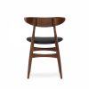 Malmros Wooden Dining Chair, Noir Black & Walnut
