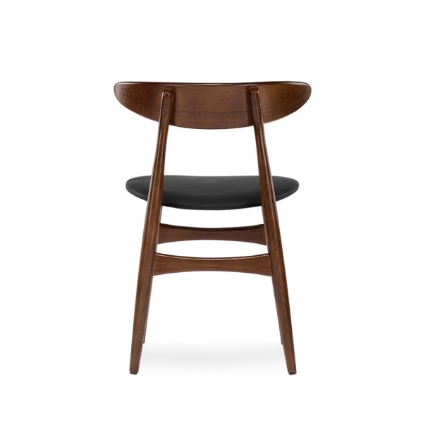 Malmros Wooden Dining Chair, Noir Black & Walnut
