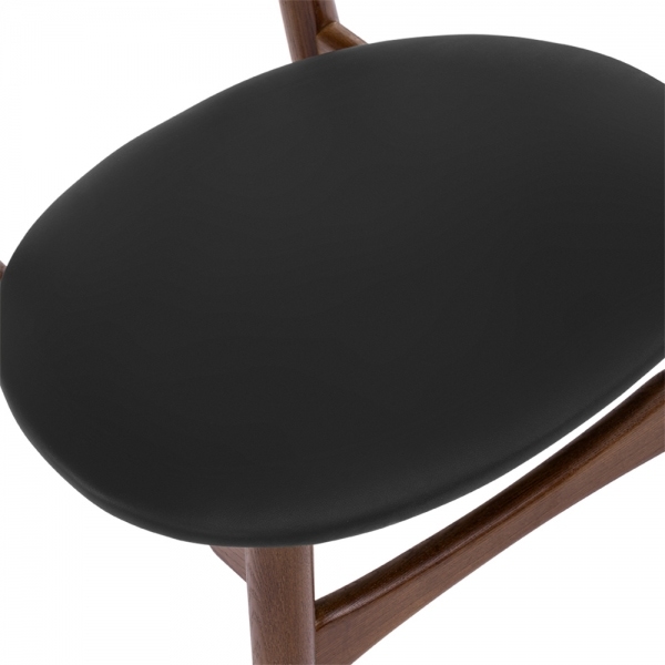 Malmros Wooden Dining Chair, Noir Black & Walnut