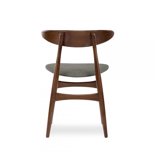 Malmros Wooden Dining Chair, Speckled Grey Sustainable Fabric & Walnut