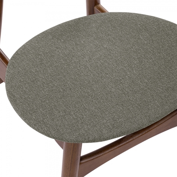 Malmros Wooden Dining Chair, Speckled Grey Sustainable Fabric & Walnut