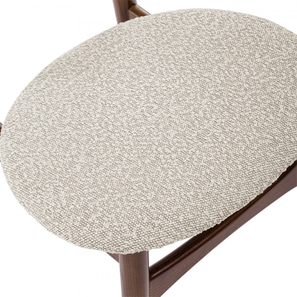 Malmros Wooden Dining Chair, Speckled Stone Sustainable Boucle & Walnut