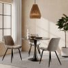 Malta 4 Seat Round Dining Table, Black Ceramic