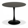 Malta 4 Seat Round Dining Table, Black Ceramic