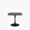 Malta 4 Seat Square Dining Table, Black Ceramic