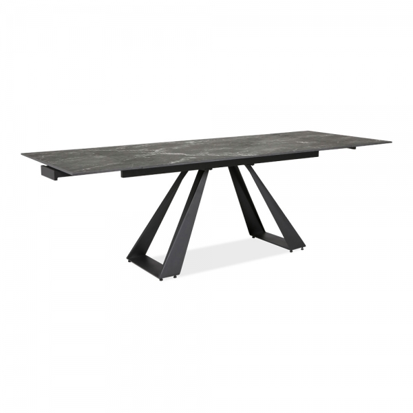 Malton 6-10 Seat Extendable Dining Table, Black Sintered Stone