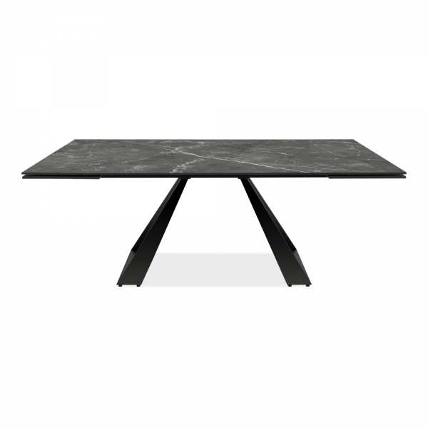 Malton 6-10 Seat Extendable Dining Table, Black Sintered Stone