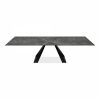 Malton 6-10 Seat Extendable Dining Table, Black Sintered Stone