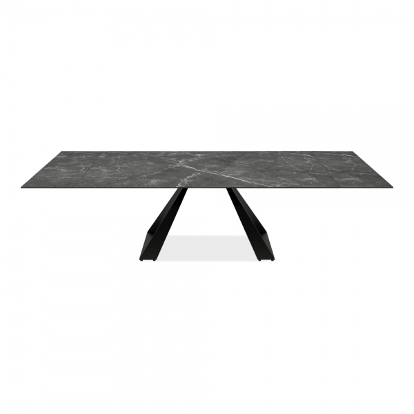 Malton 6-10 Seat Extendable Dining Table, Black Sintered Stone