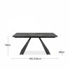 Malton 6-10 Seat Extendable Dining Table, Black Sintered Stone