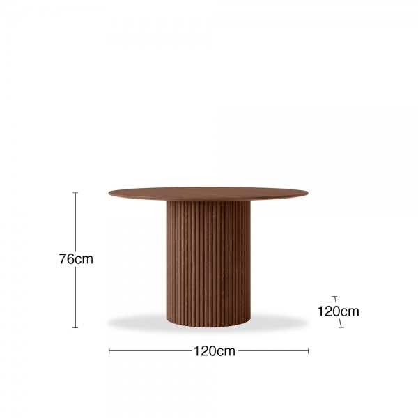 Marcel 4 Seat Round Dining Table, Walnut