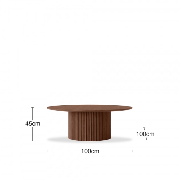 Marcel Round Coffee Table, Walnut