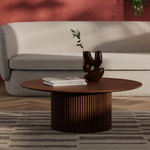 Marcel Round Coffee Table, Walnut