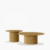 Marcel Set of 2 Round Coffee Tables, Oak