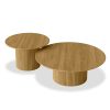 Marcel Set of 2 Round Coffee Tables, Oak