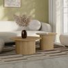 Marcel Set of 2 Round Coffee Tables, Oak