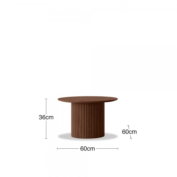 Marcel Set of 2 Round Coffee Tables, Walnut