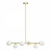 Margot Globe Pendant Light, White Opal & Brass