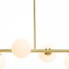 Margot Globe Pendant Light, White Opal & Brass
