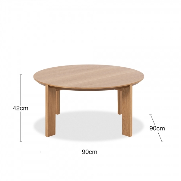 Maxime Round Coffee Table, Oak