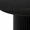 Medby 4 Seat Round Dining Table, Black Mango Wood & Black Marble