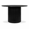 Medby 4 Seat Round Dining Table, Black Mango Wood & Black Marble