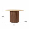 Medby 4 Seat Round Dining Table, Dark Mango Wood & Travertine