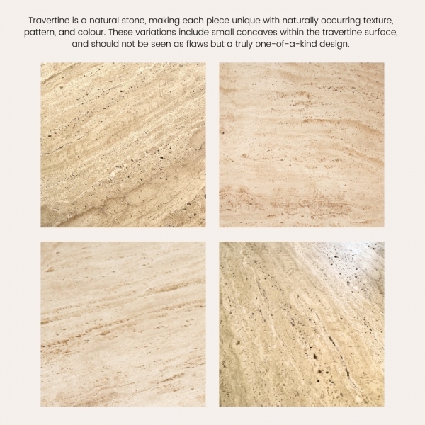 Medby 4 Seat Round Dining Table, Dark Mango Wood & Travertine