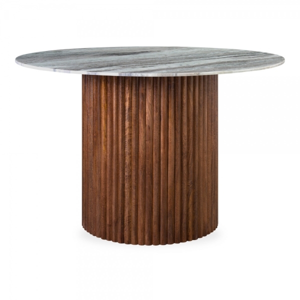 Medby & Bellamy 4 Chairs Dining Set, Grey Marble & Speckled Stone Sustainable Boucle