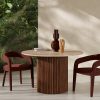 Medby & Ophelia 4 Chairs Dining Set, Travertine & Rust Sustainable Velvet