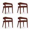 Medby & Ophelia 4 Chairs Dining Set, Travertine & Rust Sustainable Velvet