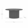 Medby Round Coffee Table, Black Mango Wood & Black Marble