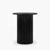 Medby Round Side Table, Black Mango Wood & Black Marble
