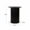 Medby Round Side Table, Black Mango Wood & Black Marble