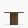 Mika 4 Seat Round Dining Table, Walnut