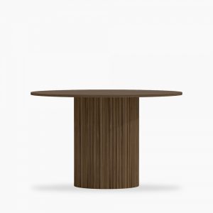 Mika 4 Seat Round Dining Table, Walnut