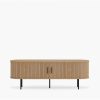 Mika Large TV Stand, Oak & Black