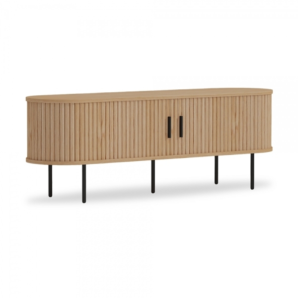 Mika Large TV Stand, Oak & Black