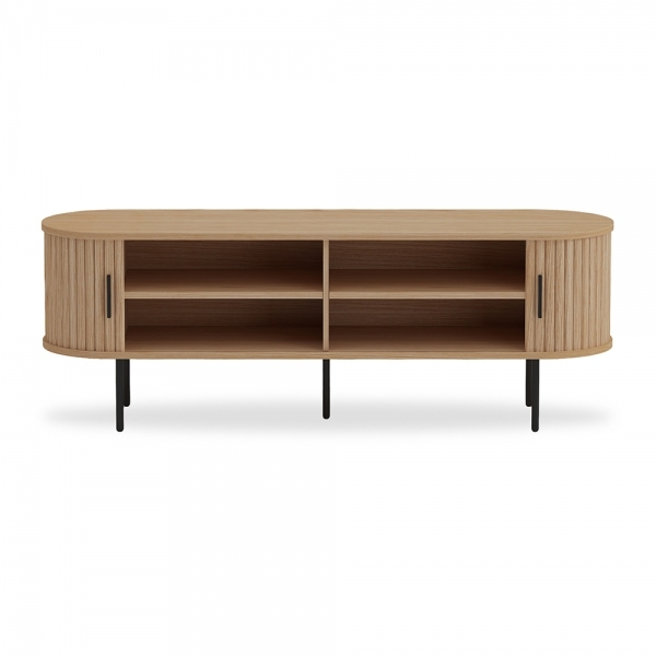 Mika Large TV Stand, Oak & Black