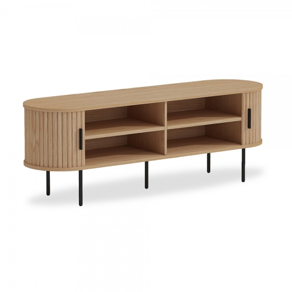 Mika Large TV Stand, Oak & Black