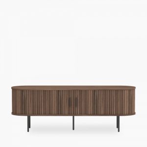 Mika Large TV Stand, Walnut & Black