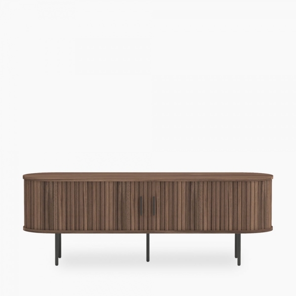 Mika Large TV Stand, Walnut & Black