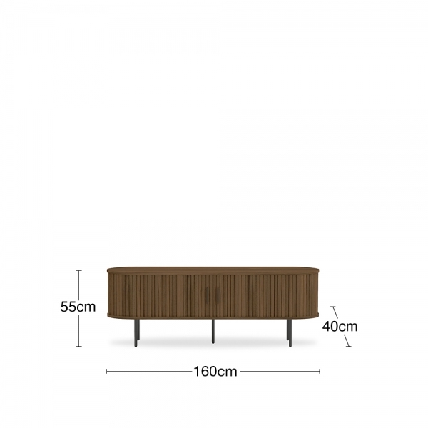Mika Large TV Stand, Walnut & Black